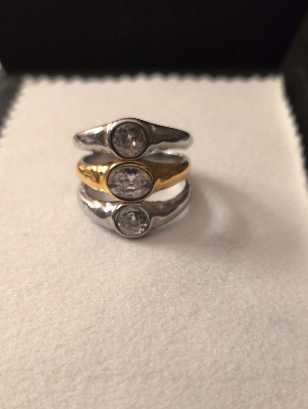 Classic Stackable CZ Bezel Rings - Silver & Gold